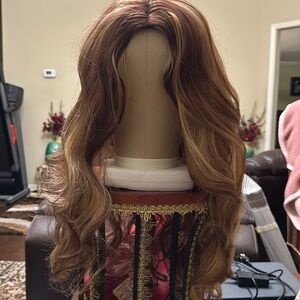 Wigs woman 26 inch mixed color wavy